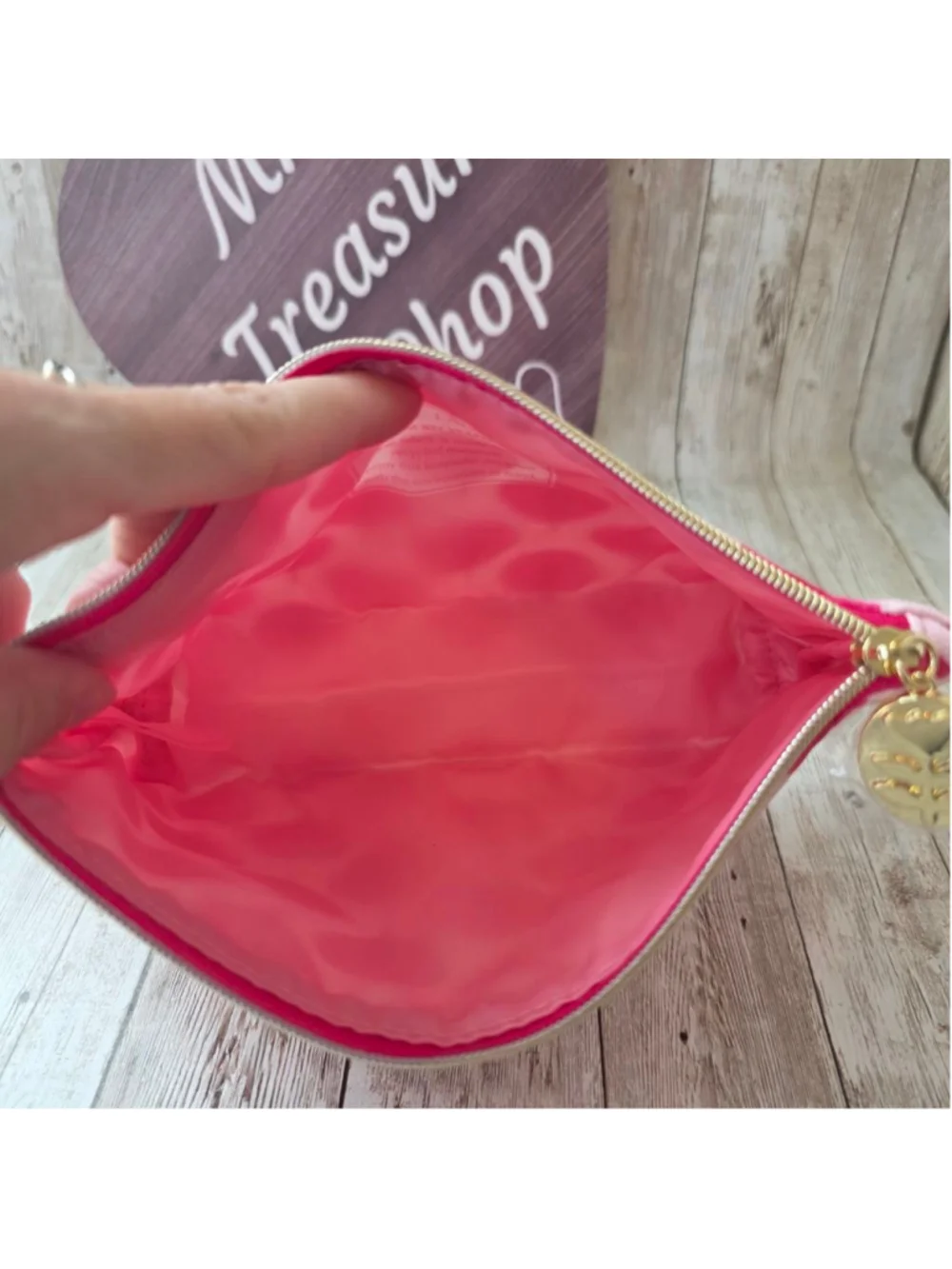 Estee Lauder Pink Patterned Cosmetic Bag NWOT